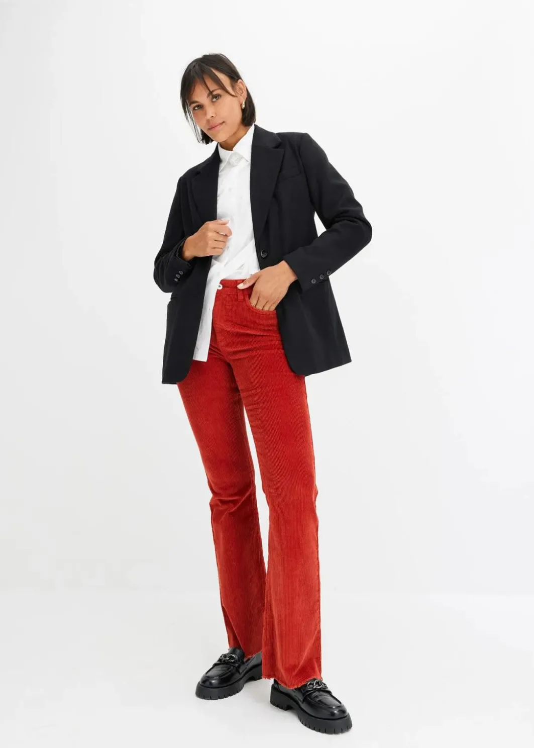 Damen bonprix Hosen|Ausgestellte Cordhose