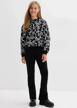 New Ausgestellte Hose aus festem Baumwoll-Jersey Kinder Mädchen 9-16 Jahre·Hosen & Leggings