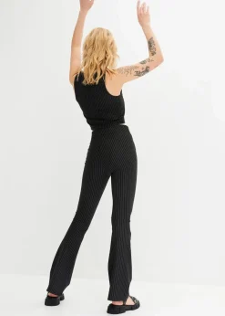 Damen bonprix Bekleidung·Kleider|Ausgestellte Schlupfhose mit Nadelstreifen