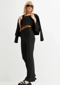 Damen bonprix Bekleidung·Kleider|Ausgestellte Schlupfhose mit Nadelstreifen