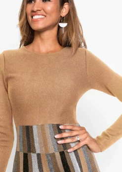 Damen bonprix Bekleidung·Umstandsmode|Strickmode|Ausgestelltes Jacquard-Strickkleid