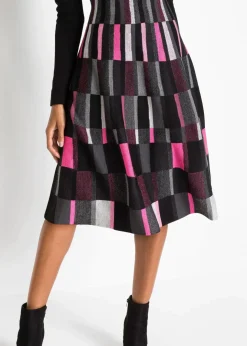 Clearance Ausgestelltes Jacquard-Strickkleid Damen Bekleidung·Umstandsmode|Strickmode