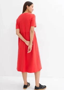 Damen bonprix Nachhaltigere Materialien|Kleider|Ausgestelltes Jerseykleid aus schwerer Baumwolle