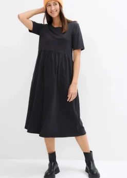 Online Ausgestelltes Jerseykleid aus schwerer Baumwolle Damen Bekleidung·Pullover & Strickjacken|Kleider