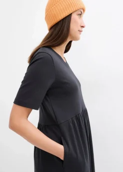 Online Ausgestelltes Jerseykleid aus schwerer Baumwolle Damen Bekleidung·Pullover & Strickjacken|Kleider