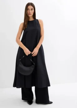 Clearance Ausgestelltes Midikleid aus Viskose-Mix Damen Kleider