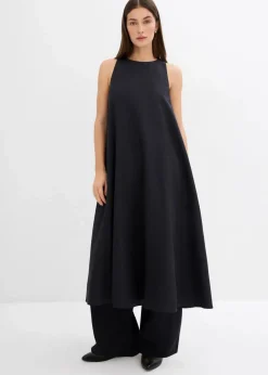 Clearance Ausgestelltes Midikleid aus Viskose-Mix Damen Kleider