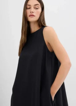 Clearance Ausgestelltes Midikleid aus Viskose-Mix Damen Kleider