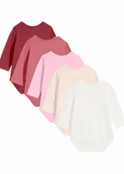 Kinder bonprix Mehrfachpacks|Bodys & Strampler|Baby Langarmbody aus reiner Bio-Baumwolle (5er Pack)