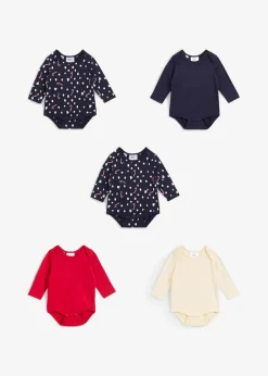 Online Baby Langarmbody aus reiner Bio-Baumwolle (5er Pack) Kinder Mehrfachpacks|Bodys & Strampler
