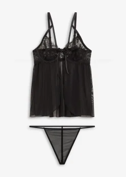 Best Babydoll + String (2-tlg.Set) Damen Große Cups D-H|Nachtwäsche