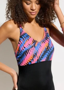 Damen bonprix Nachhaltigere Materialien|Badeanzüge|Badeanzug mit Bein