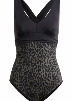 Damen bonprix Nachhaltigere Materialien|Badeanzüge|Badeanzug mit überkreuzten Trägern
