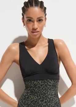 Damen bonprix Nachhaltigere Materialien|Badeanzüge|Badeanzug mit überkreuzten Trägern