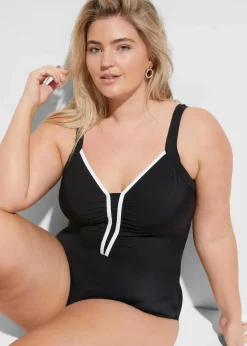 Discount Badeanzug mit Paspel Damen Nachhaltigere Materialien|Badeanzüge