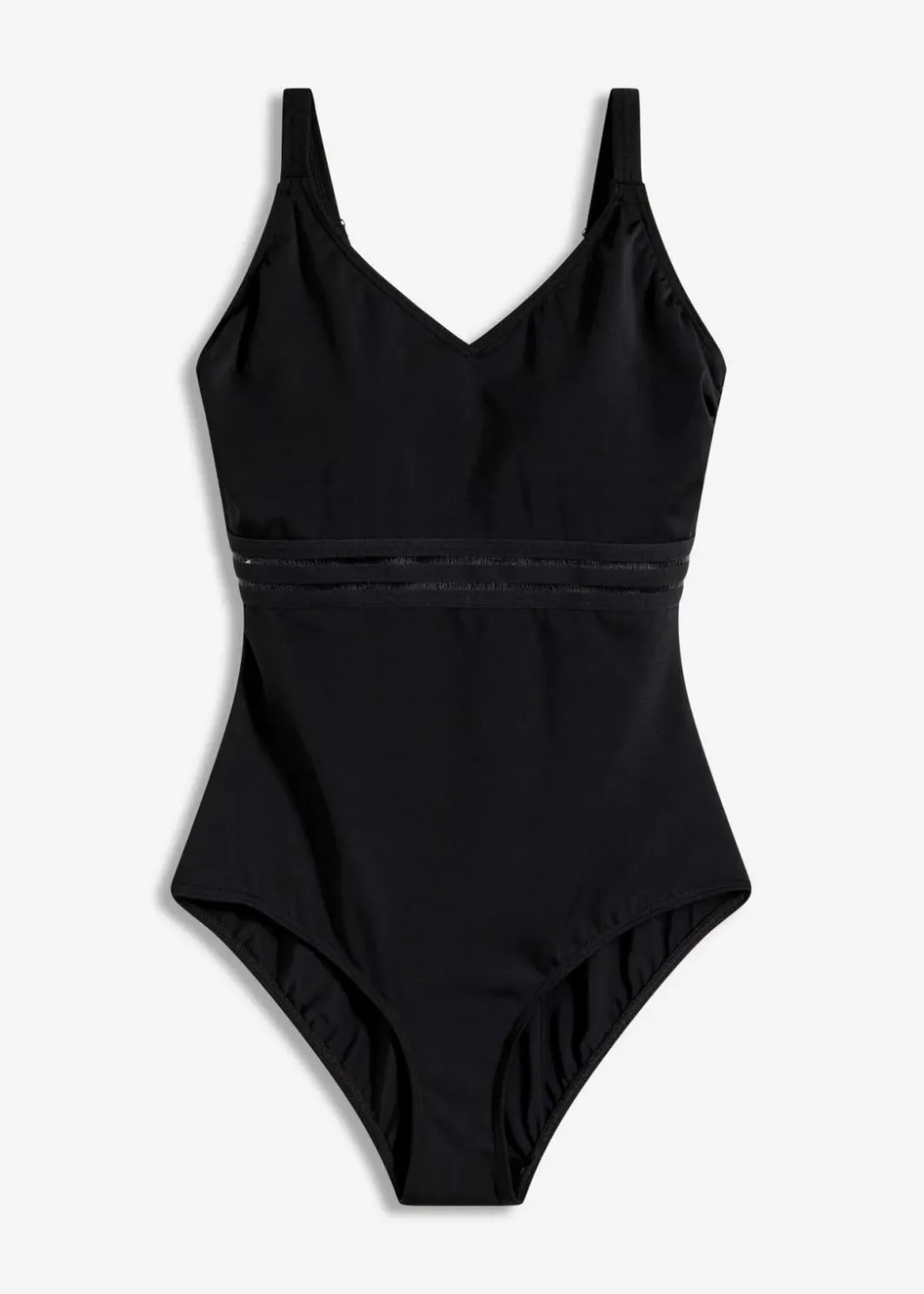 Damen bonprix Nachhaltigere Materialien|Badeanzüge|Badeanzug mit transparentem Einsatz