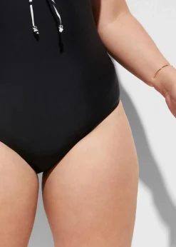 Damen bonprix Nachhaltigere Materialien|Badeanzüge|Badeanzug mit V-Ausschnitt