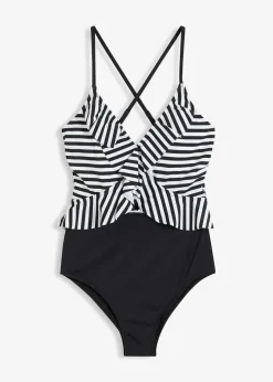Damen bonprix Nachhaltigere Materialien|Bademode·Badeanzüge|Badeanzug mit Volant