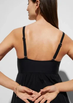 Damen bonprix Bedeckende Bademode|Badekleider|Badekleid mit transparentem Mesh