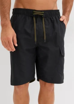 Herren bonprix Große Größen|Badehosen|Badeshorts mit seitlicher Tasche