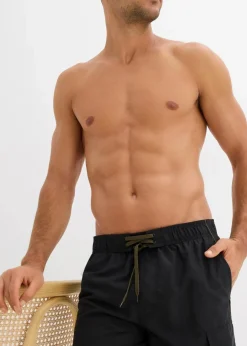 Herren bonprix Große Größen|Badehosen|Badeshorts mit seitlicher Tasche