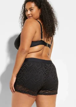 Damen bonprix Nachhaltigere Materialien|Mix & Match|Badeshorts mit Spitze