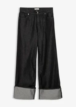 Damen bonprix Kurzgrößen|Bekleidung·Shirts & Tops|Baggy-Jeans Mid Waist