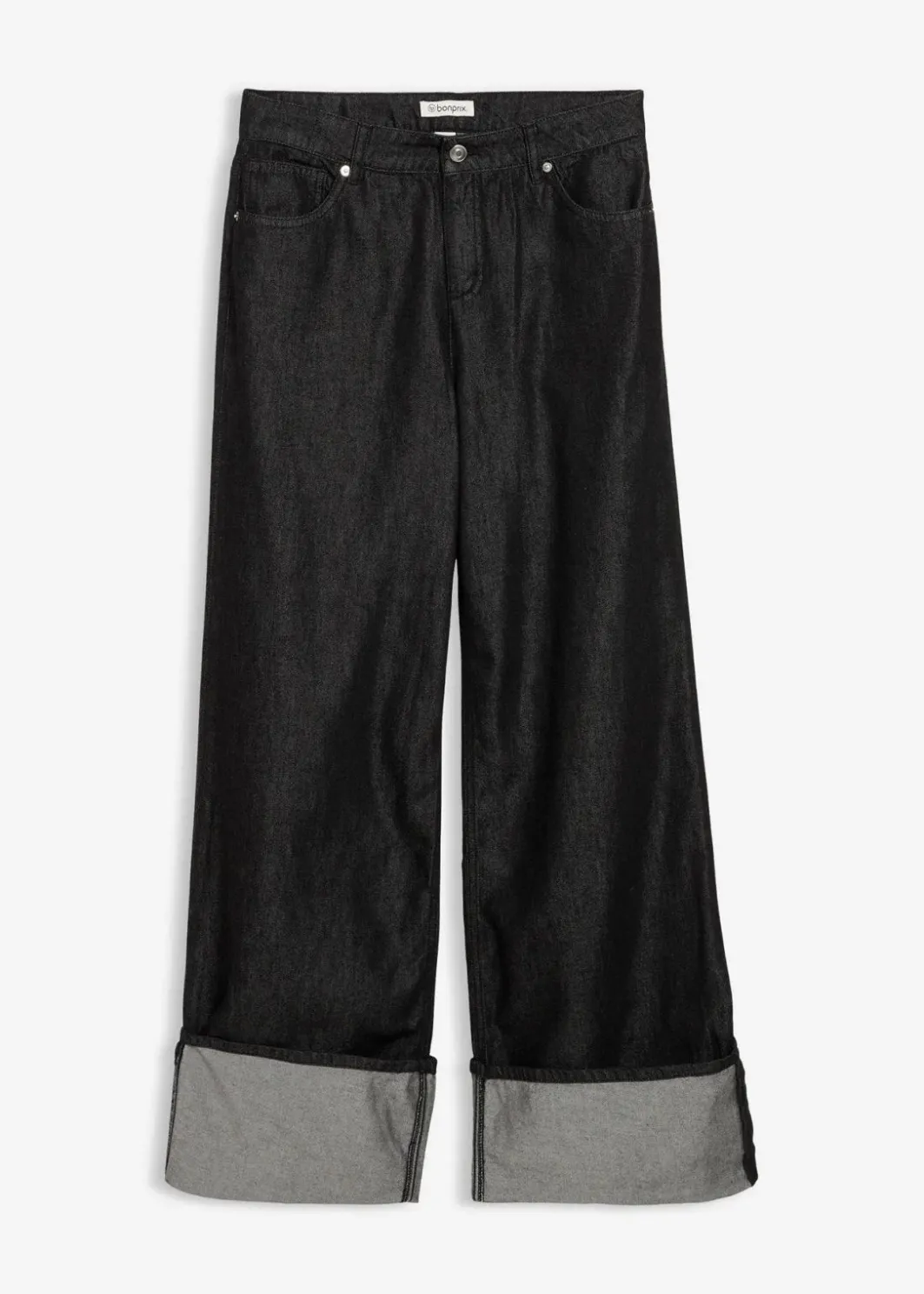 Damen bonprix Kurzgrößen|Bekleidung·Shirts & Tops|Baggy-Jeans Mid Waist