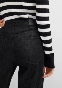 Damen bonprix Kurzgrößen|Bekleidung·Shirts & Tops|Baggy-Jeans Mid Waist