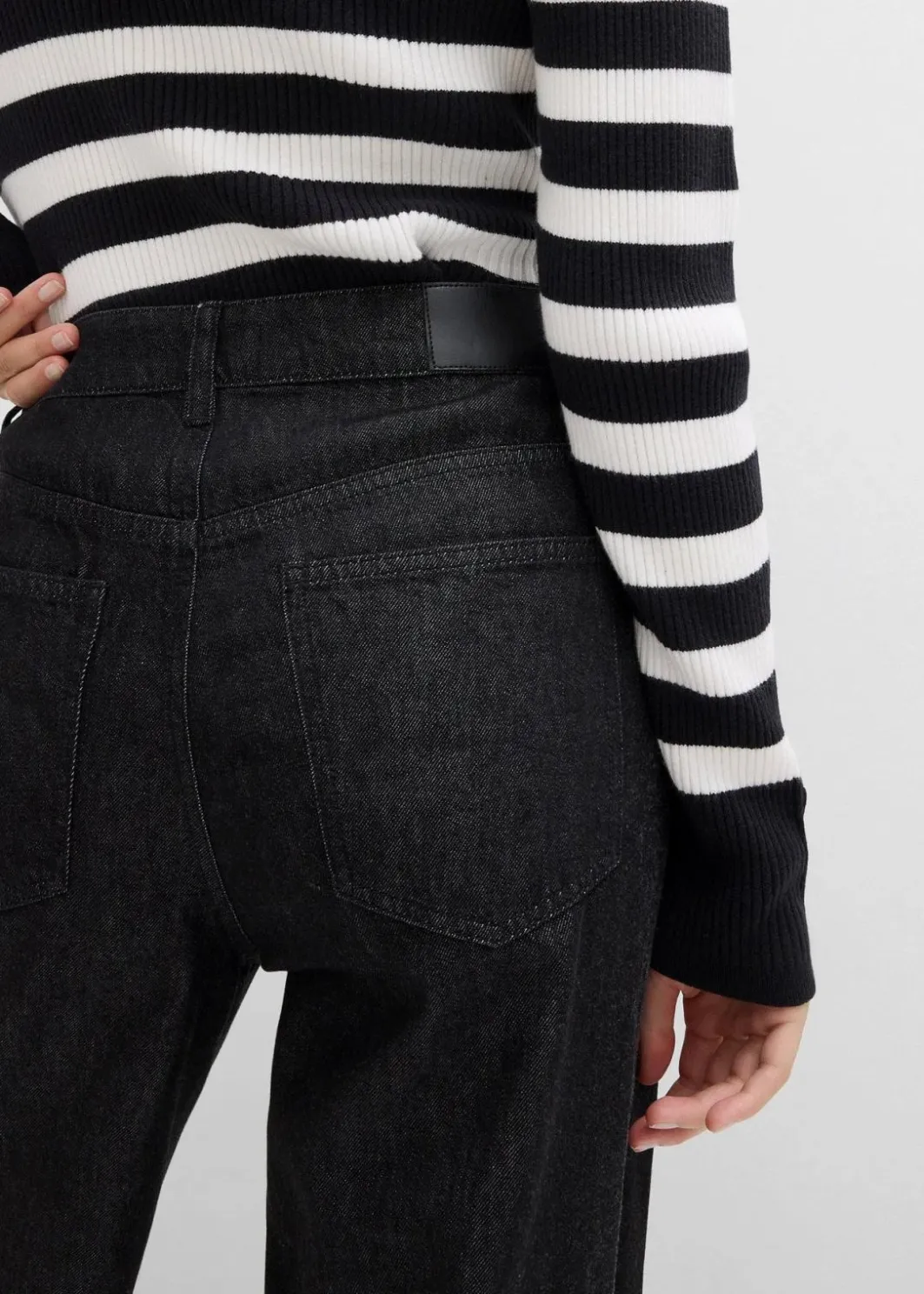 Damen bonprix Kurzgrößen|Bekleidung·Shirts & Tops|Baggy-Jeans Mid Waist