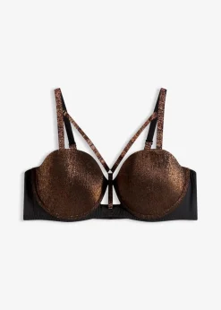 Damen bonprix Wäsche·Dessous|Wäsche·Große Cups D-H|Balconette-BH aus glitzerndem Material