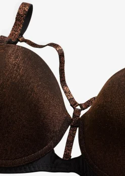 Damen bonprix Wäsche·Dessous|Wäsche·Große Cups D-H|Balconette-BH aus glitzerndem Material