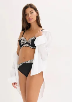 Damen bonprix Wäsche·Dessous|Wäsche·Große Cups D-H|Balconette-BH aus zweifarbiger Spitze (2er Pack)
