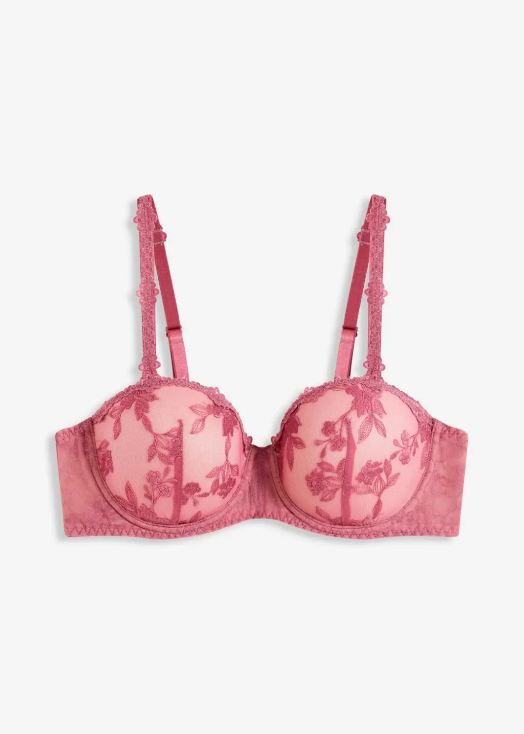 Damen bonprix Wäsche·Dessous|Wäsche·Große Cups D-H|Balconette-BH mit blumiger Spitze