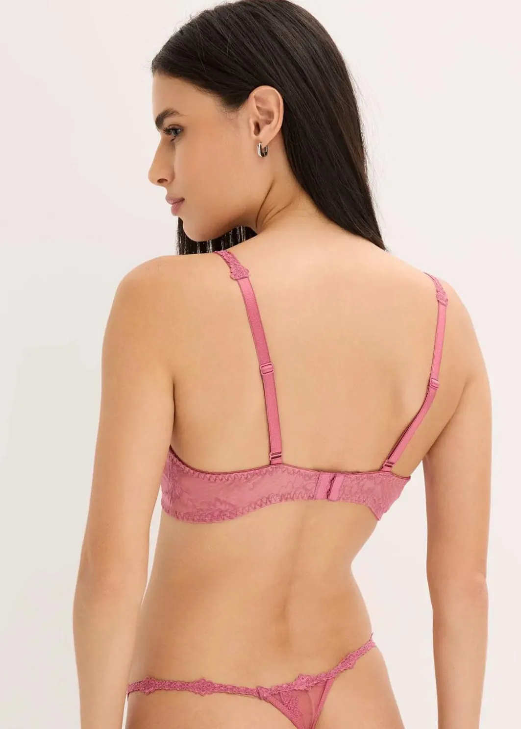 Damen bonprix Wäsche·Dessous|Wäsche·Große Cups D-H|Balconette-BH mit blumiger Spitze