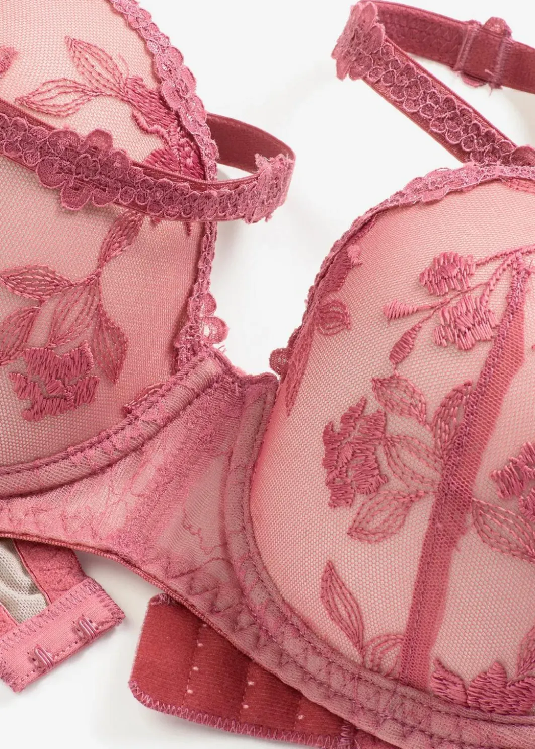 Damen bonprix Wäsche·Dessous|Wäsche·Große Cups D-H|Balconette-BH mit blumiger Spitze