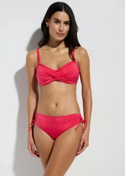 Damen bonprix Große Cups D-F|Nachhaltigere Materialien|Balconette-Bikini aus glänzendem Material (2-tlg.Set)