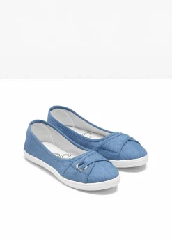 Online Ballerinas aus Baumwoll-Canvas Damen Sommerschuhe