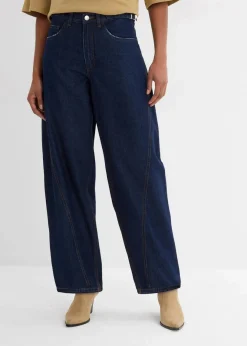 Damen bonprix Bekleidung·Shirts & Tops|Kurzgrößen|Balloon-Jeans, Mid Waist
