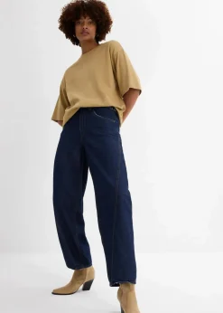 Damen bonprix Bekleidung·Shirts & Tops|Kurzgrößen|Balloon-Jeans, Mid Waist