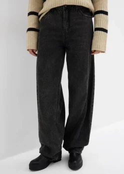 Damen bonprix Jeans|Kurzgrößen|Balloon-Jeans, Mid Waist