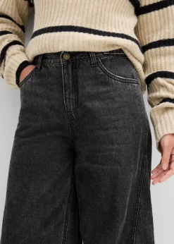 Damen bonprix Jeans|Kurzgrößen|Balloon-Jeans, Mid Waist