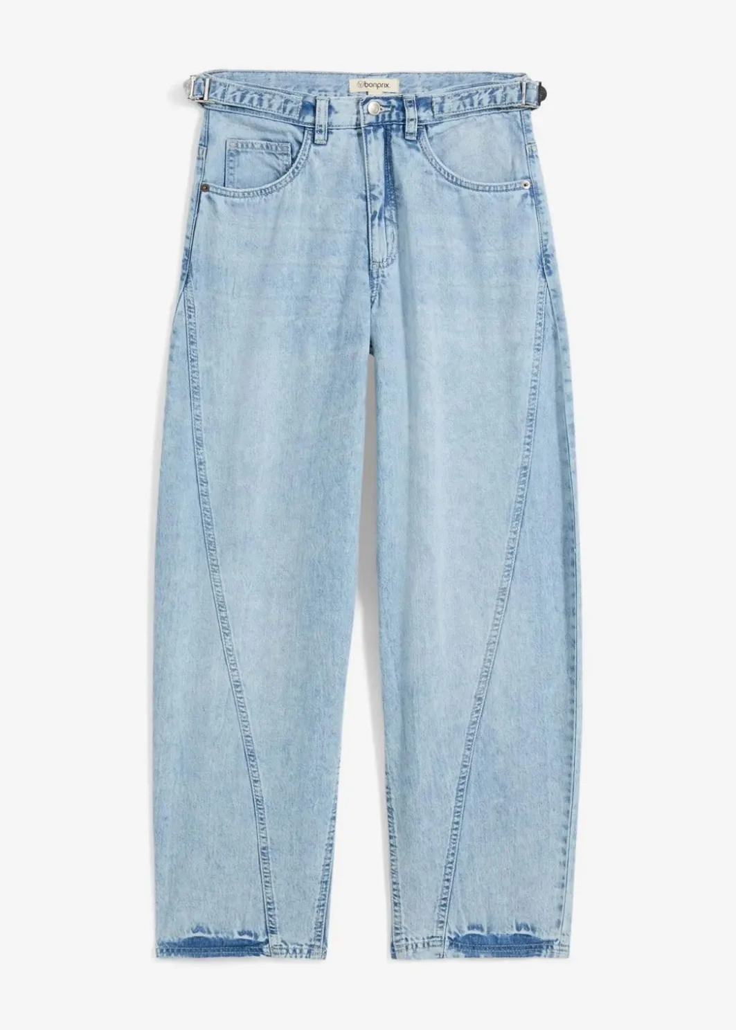 Damen bonprix Jeans|Kurzgrößen|Balloon-Jeans, Mid Waist