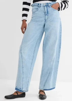 Damen bonprix Jeans|Kurzgrößen|Balloon-Jeans, Mid Waist