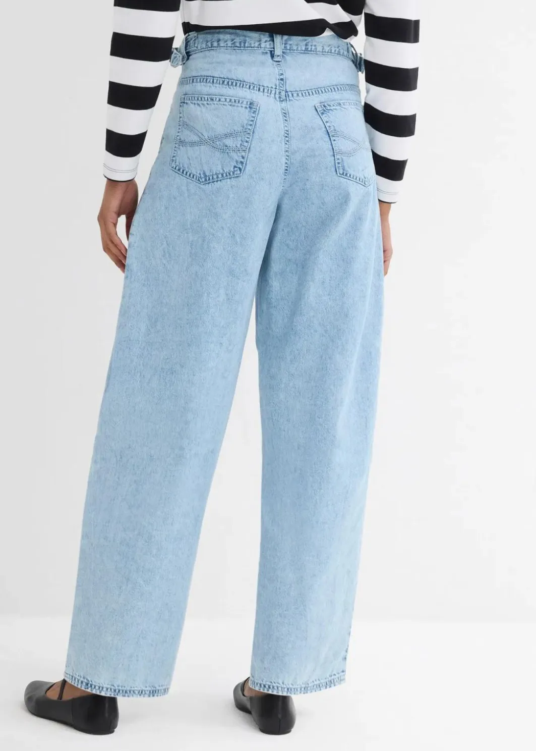 Damen bonprix Jeans|Kurzgrößen|Balloon-Jeans, Mid Waist