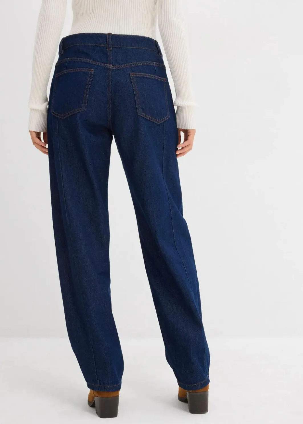 Damen bonprix Kurzgrößen|Bekleidung·Shirts & Tops|Balloon-Jeans Mid Waist