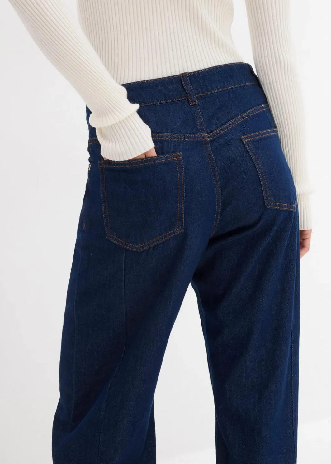Damen bonprix Kurzgrößen|Bekleidung·Shirts & Tops|Balloon-Jeans Mid Waist