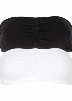 Damen bonprix Nachhaltigere Materialien|Bhs|Bandeau BH (Cup A und B) mit Bio-Baumwolle (2er Pack)