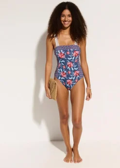 New Bandeau-Badeanzug mit breiten Trägern Damen Nachhaltigere Materialien|Nachhaltigere Materialien