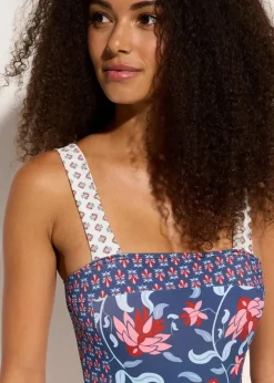 New Bandeau-Badeanzug mit breiten Trägern Damen Nachhaltigere Materialien|Nachhaltigere Materialien